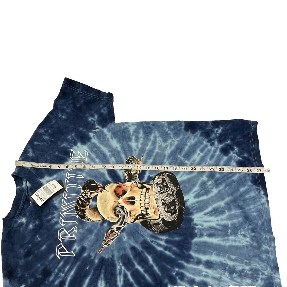 New Men’s Primitive World Tour Blue Tie Dye T-Shirt Sz S NWT Skateboarding - Picture 6 of 6